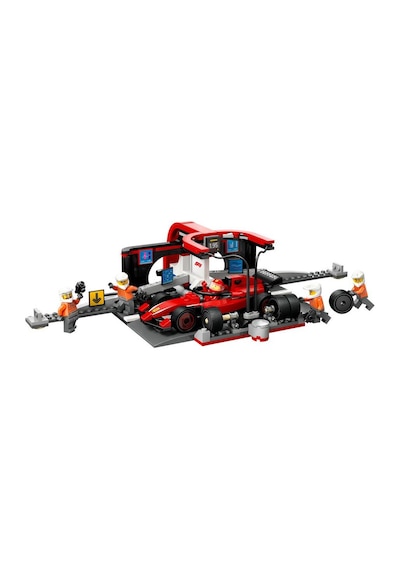 Lego City 60443 F1 Pit Stop And Pit Crew With Ferrari Car