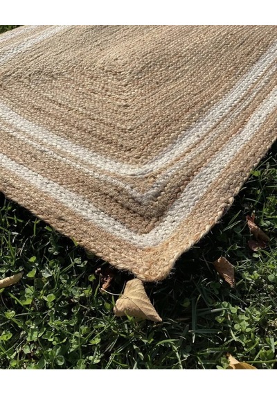 Eko Halı Echo Jüt Ech 10 Natural White Xw Dekoratif Jüt Kilim Naturel Beyaz