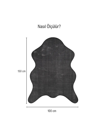 Çam Halı Poly Rpppost9002 Antrasit Peluş Post Şeklinde Halı-salon-antre-oturma Odası-yumuşak-kaymaz Taban-yıkanabilir