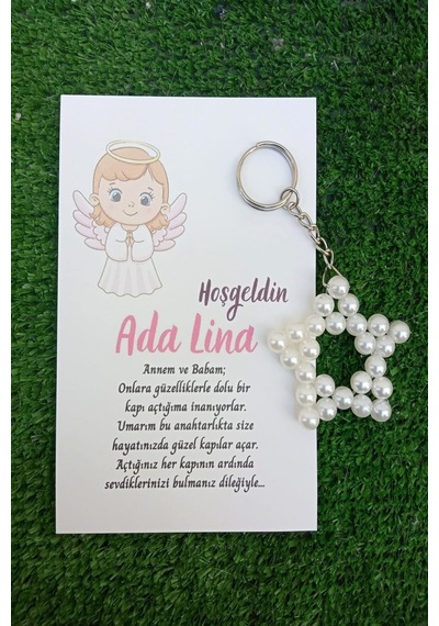 Kız Melek Model 30 Adet İnci Yıldız Anahtarlık -doğum Günü Hediye