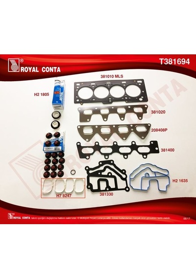 Royal T381694 - Üst Takım Conta Reınz Keçe Subap Lastik Mgn Iı-c