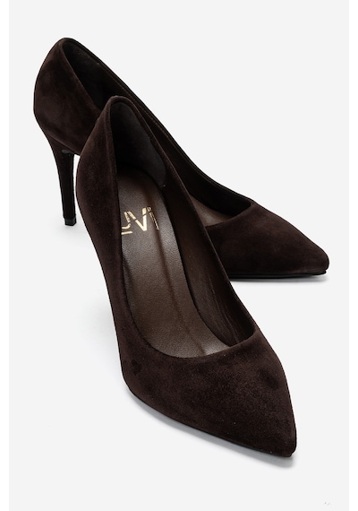 Luvi Shoes Morıel Kahverengi Süet Hakiki Deri Kadın Topuklu Ayakkabı