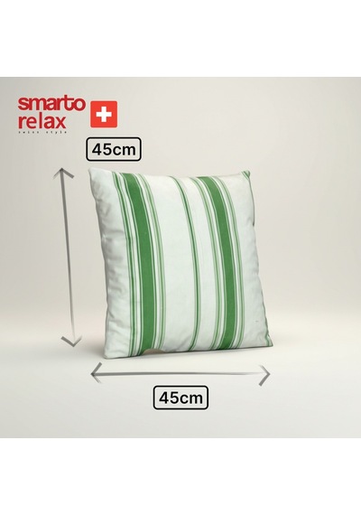 Smarto Relax Içi Dolgulu Kırlent 45x45 Cm Kare Salon & Berjer Kırlenti - Smr-kır-019 Beyaz - Yeşil