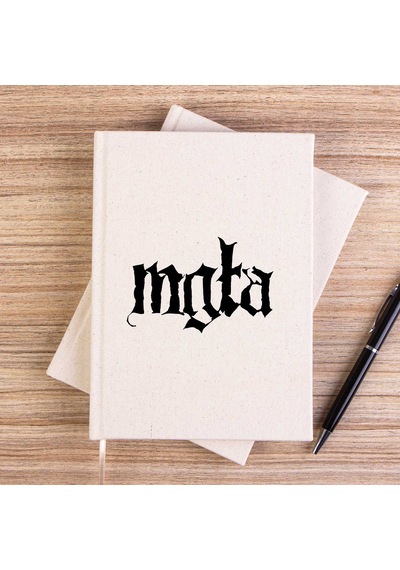 Mgla Logo Text Çizgisiz Kanvas Defter Krem