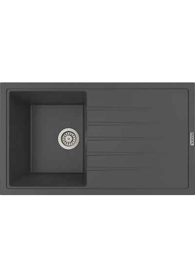 Polex Cristalüx Granit Evye P-03 Antrasit Tezgah Altı Ve Tezgah Üstü Mutfak Evyesi 85x49.5 CM