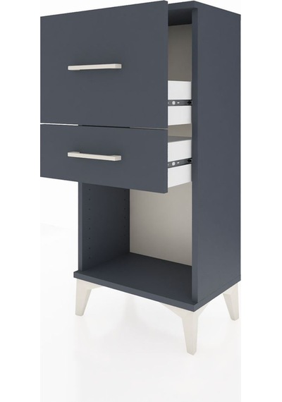 Arges Komodin 2 Çekmeceli 44x30x96 Antrasit-antrasit Antrasit