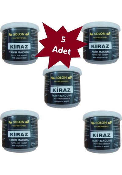 5 Adet Çok Amaçlı Ahşap Parke Masa Sehpa Çizik Çok Amaçlı Tamir Dolgu Macunu Kiraz 240 Gr