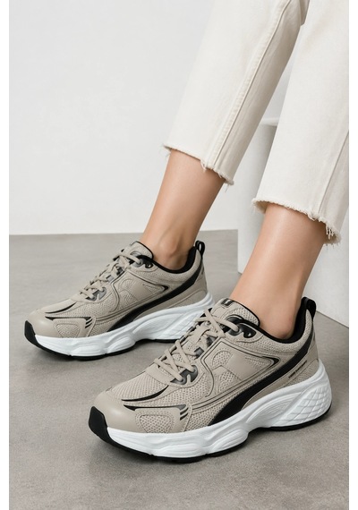 Ht Hotin Milo Kadın Spor Ayakkabı - Ultra Rahat Köpük Tabanlı Günlük Sneaker - Bej
