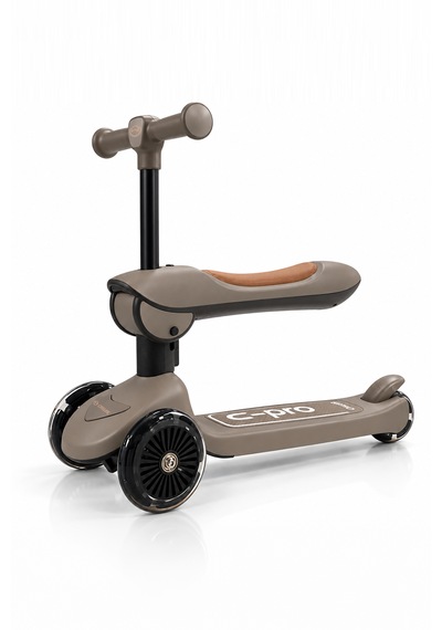 Casual C-pro 2'si 1 Arada Katlanabilir Çocuk Scooterı Kahverengi