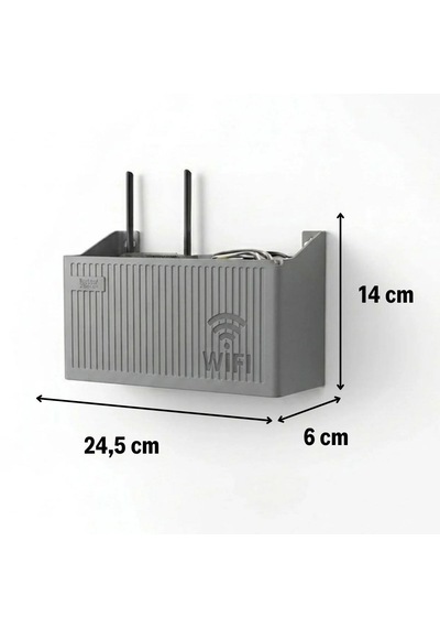 Duvar Tipi Wi-fi Modem Saklama Kutusu Gri Kablo Düzenleyici Router Raf Organizer Çok Renkli