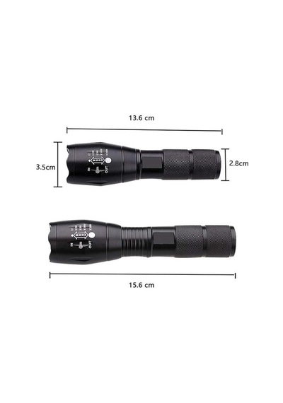Single Sword Şarjlı El Feneri - Metal Gövde Ultra Yüksek Parlak Siyah