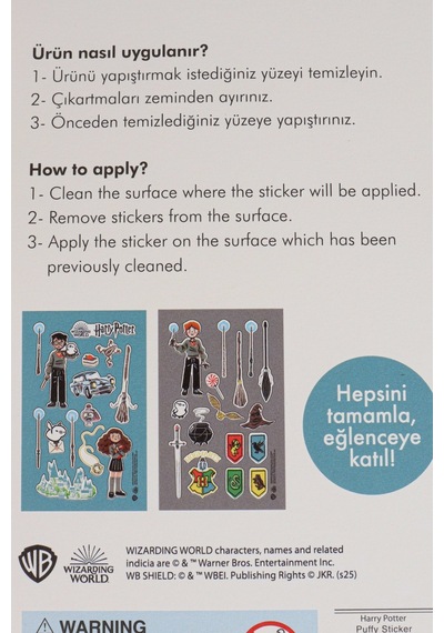 X Dekomus "wizard Icons Collection" Harry Potter Lisanslı Puffy Sticker Tekli Altın