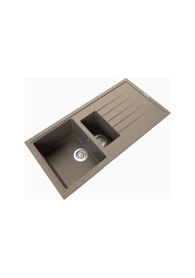 Polex Cristalüx Granit Evye P-01 Toprak 1.5 Gözlü Tezgah Altı Ve Tezgah Üstü Mutfak Evyesi 99x49.5 CM