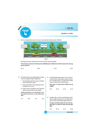 8. Sınıf LGS Matematik Nesil Soru Bankası N11.1124