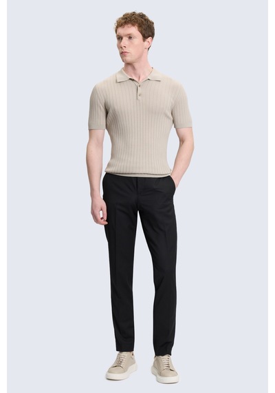 Hatemoğlu Bej Regular Fit Polo Yaka Rayon Tişört