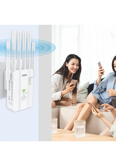 Go Des Gd-wps032 1200mbps 6 Antenli 5ghz Wifi Sinyal Güçlendirici Router Beyaz
