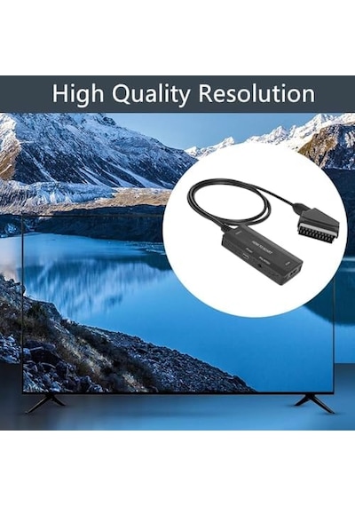 Hdmı To Scart Dönüştürücü Adaptör, Hdmı Görüntü Ve Sesi Scart Cvbs E Çevirme, 1080p Destekli, Pal Ntsc Uyumlu, Eski Tip Tv Ve Vhs Dvd İçin Zr1127