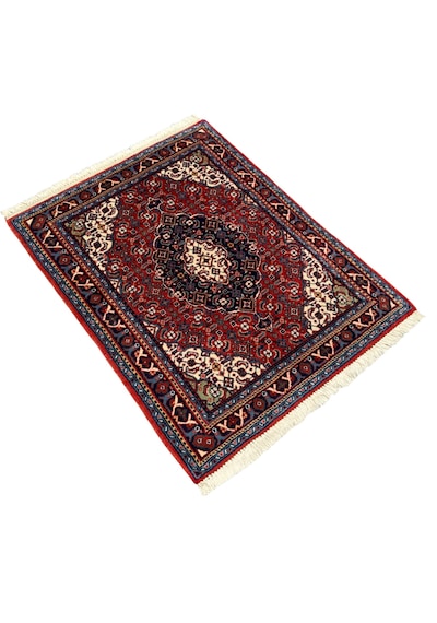 El Dokuması Küçük İran Halısı 66x90 Kırmızı Lacivert Kök Boya %100 Yün Halı