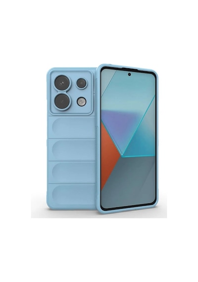 Redmi Note 13 Pro 5G Uyumlu Silikon Kılıf - Kamera Korumalı Esnek Yeni Nesil Airbag Kapak-Mavi