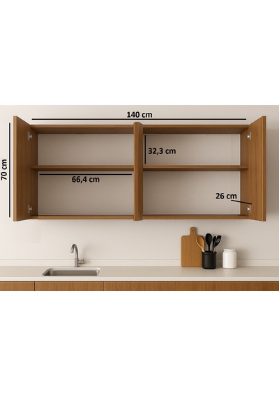 140lık Atlas Çam Üst Modül, Mutfak Dolabı, Çok Amaçlı Dolap, Kiler Dolabı Atlas Çam 140lık Atlas Çam Üst Modül, Mutfak Dolabı, Çok Amaçlı Dolap, Kiler Dolabı Atlas Çam