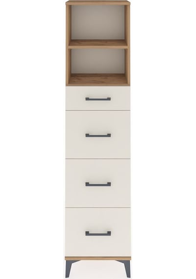 Arges Dolap 2 Raflı 4 Çekmeceli 44x30x182 Çam-aytaşı Çam