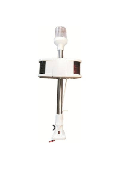 Tekne Bayrak Direği. 50cm. Bayrak Direği Seyir Feneri Kombine Set