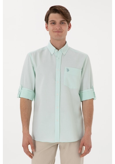 U.S. Polo Assn. Erkek Mint Regular Fit Cepli Gömlek 50306340-VR090