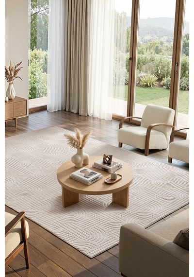 Raschel Carpet Premium Bohem Yıkanabilir Leke Tutmaz Modern Sisal Bej Özel Seri Kaymaz Taban Halı Yolluk Bej