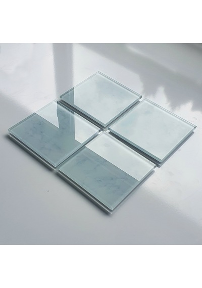 Decorita Cam Bardak Altlığı Klasik Mermer Desenli 4'lü Takım 10 x 10 CM Çok Renkli