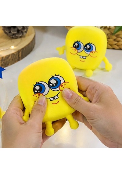 Delux Serisi Sünger Bob Tasarımlı - 12'li Paket Hediyelik Eşya Renkli Set Silikon Figür