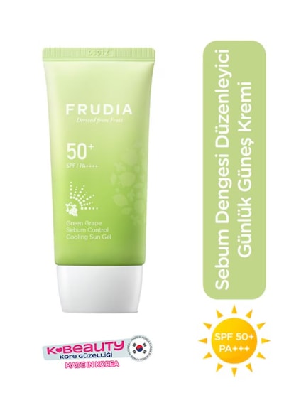 Frudia Green Grape Sebum Kontrolü Sağlayan Serinletici Yüz Güneş Kremi Spf50+ Pa++++ 50 G