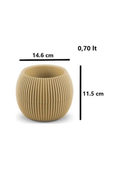 Omnipazar Krs-363 Plastik Mercan Kaktüs Saksı 0.7 Litre Soft Sarı 6 Adet