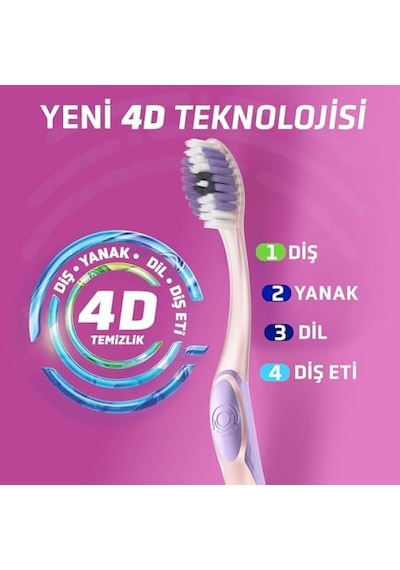 4d Sensitive Diş Fırçası Yumuşak Açık Ahşap