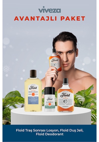 Floid Traş Sonrası Losyon + Duş Jeli + Deodorant Erkek Bakım Seti Karışık Meyve