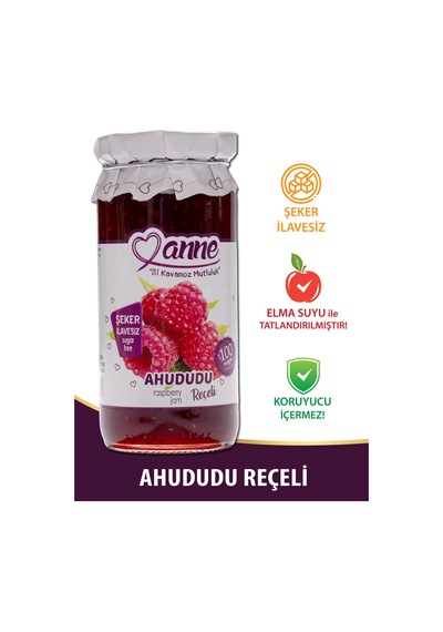 Şeker Ilavesiz Ahududu Reçeli 300g Elma Suyu Ile Tatlandırılmıştır - Koruyucu Içermez