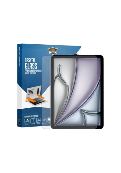 Buff İpad Easyfit Glass Cam Kolay Uygulama Aparatlı Ekran Koruyucu Temperli Cam Air 11 İnch M2 2024 / M3 2025