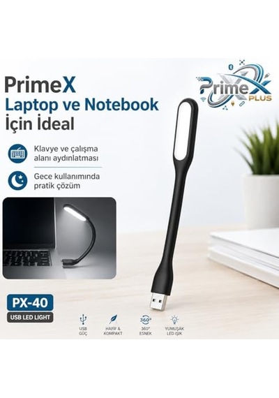 Px-40 Siyah Usb Led Esnek Usb Led Aydınlatma Güçlendirilmiş Beyaz Işık