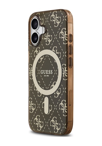 Apple Uyumlu iPhone 17 Kılıf Guess Lisanslı M-safeli Iml Baskılı Klasik Logolu 4g Desenli Kapak Kahverengi Kahverengi