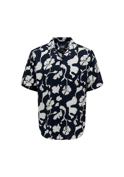 Only & Sons Onsdash Lıfe Ss Resort Aop Shırt Noos Lacivert 001