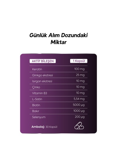 Bıotın 5000 Μg - Saç, Cılt Ve Tırnak 30 Kapsül