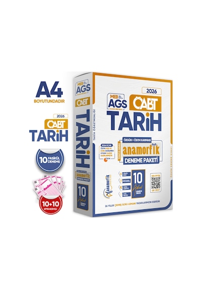 2026 Kpss Meb-ags Öabt Anamorfik Tarih Öğretmenliği Özgün 10lu Deneme Dijital Çözümlü Türkiye Geneli