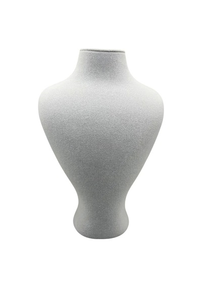 Yerli Üretim Zeus Model Süet Kumaş Gri Renk 29/ 22 Cm Takım Kolye Sergileme Mankeni Çok Renkli