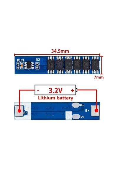 1s 15a Bms 3.2v 18650 Lityum Pil Koruma Devresi