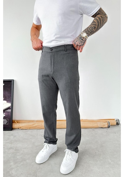 Koyu Gri Basic Regular Kumaş Pantolon
