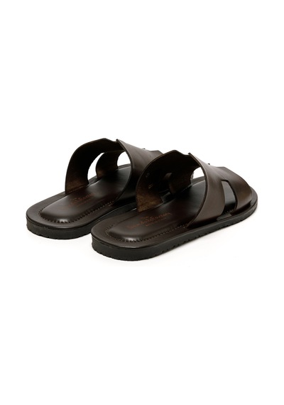 Terlik Erkek M7805 The Sandals Factory Leather Upper Dark Brown Dark Brown Koyu Kahverengi