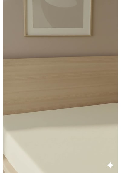 %100 Pamuk Ranforce Premium Tek Kişilik Çarşaf - Krem Krem