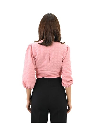 Koza Butik Kadın Balon Kol Detaylı Crop Gömlek 1719-25 001