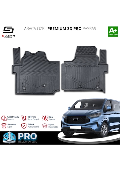 S-dizayn Ford Tourneo Custom 3d Pro Havuzlu Paspas 2024 Üzeri A+ Kalite