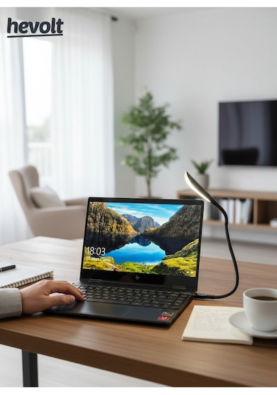 Dokunmatik Usb Led Çalışma Kitap Okuma Işığı Pc Laptop Gece Lambası 3 Seviye Işık Siyah Çok Renkli