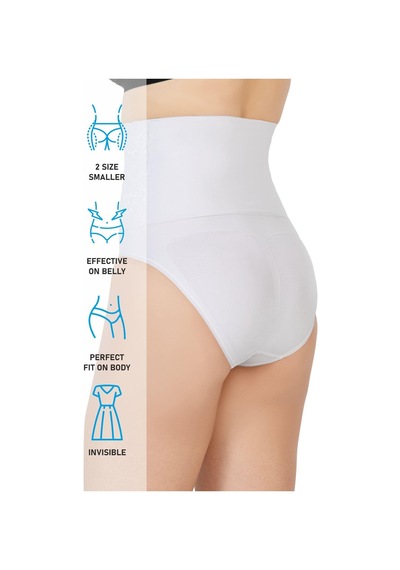 Beyaz Mı Emay 2090 Önü Dantelli Yüksek Bel Slip Korse Beyaz